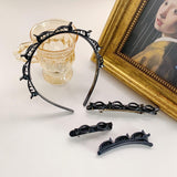 Double bangs hairstyle hairpin