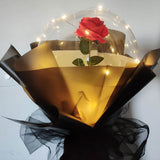 LED Luminous Balloon Rose Bouquet With White Filling Decoration