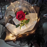 LED Luminous Balloon Rose Bouquet With White Filling Decoration