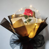 LED Luminous Balloon Rose Bouquet With White Filling Decoration