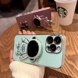Cute Astronaut Folding Stand iPhone Case