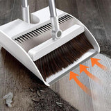 "Built-In Comb" Broom and Dustpan Set