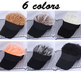 Unisex Adjustable Visor Sun Cap With Wig