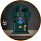Chinese Traditional Style Hand-Held & Night Night & Desktop Mini Fan
