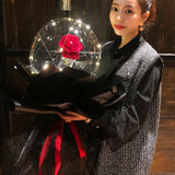 LED Luminous Balloon Rose Bouquet With White Filling Decoration