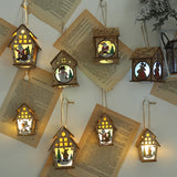 Christmas Tree Decoration Led Light Wood House