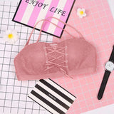 Lace Strapless Drawstring Bandeau Bras