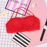 Lace Strapless Drawstring Bandeau Bras