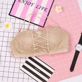 Lace Strapless Drawstring Bandeau Bras