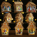 Christmas Tree Decoration Led Light Wood House