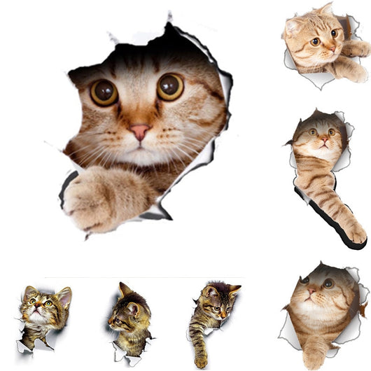 3D Cats Wall Stickers