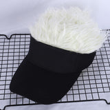 Unisex Adjustable Visor Sun Cap With Wig