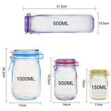 Reusable Ziplock Bags Mason Jar Zipper Bags