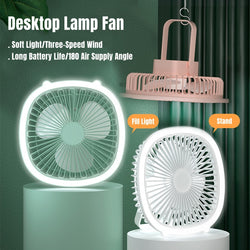 Desktop Mini Fan with LED Light