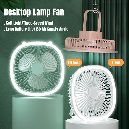 Desktop Mini Fan with LED Light