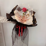 LED Luminous Balloon Rose Bouquet With Bling Bling Sequins