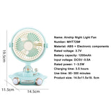 Cute Airship Desktop Fan & Night Light