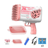 76 Holes Rocket Bubble Gun Machine with Light