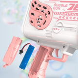 76 Holes Rocket Bubble Gun Machine with Light