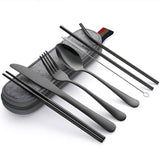 Travel Utensil Set Black Utensils