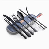 Travel Utensil Set Black Utensils