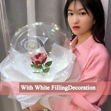 LED Luminous Balloon Rose Bouquet With White Filling Decoration