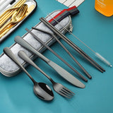 Travel Utensil Set Black Utensils