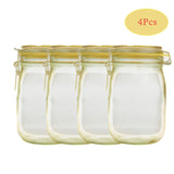 Reusable Ziplock Bags Mason Jar Zipper Bags