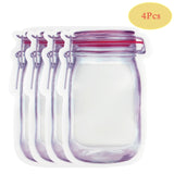 Reusable Ziplock Bags Mason Jar Zipper Bags