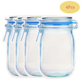 Reusable Ziplock Bags Mason Jar Zipper Bags