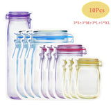 Reusable Ziplock Bags Mason Jar Zipper Bags