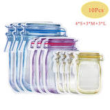 Reusable Ziplock Bags Mason Jar Zipper Bags