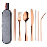 Travel Utensil Set Rose Gold Utensils