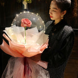 LED Luminous Balloon Rose Bouquet With White Filling Decoration