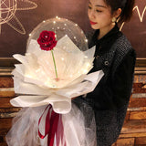 LED Luminous Balloon Rose Bouquet With White Filling Decoration