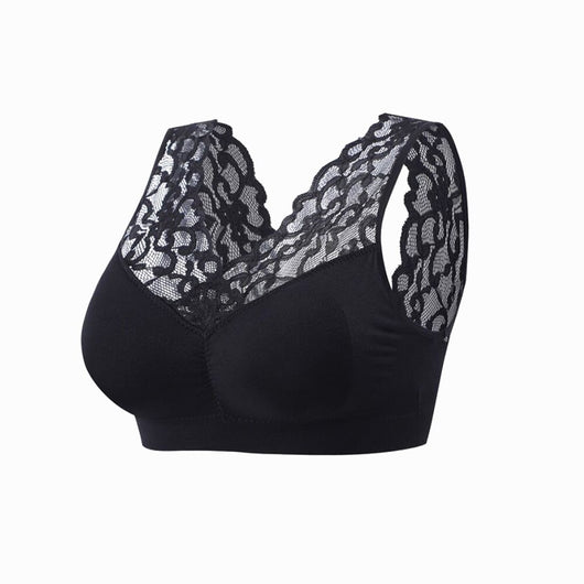 Buy Kufoo Bralettes, Breathable Lace Bra, Strong Lace Push Up Shopping for  Women (Black) at