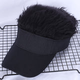 Unisex Adjustable Visor Sun Cap With Wig