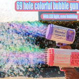69 Holes Bubbles Machine Gun With Light