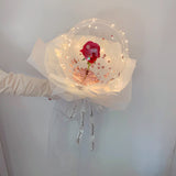 LED Luminous Balloon Rose Bouquet With Bling Bling Sequins
