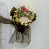 LED Luminous Balloon Rose Bouquet W/ Color Filler